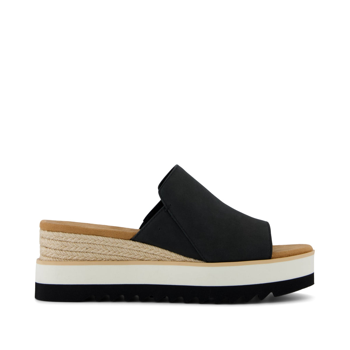 Diana Mule Wedge Sandal Black Leather - sneakers