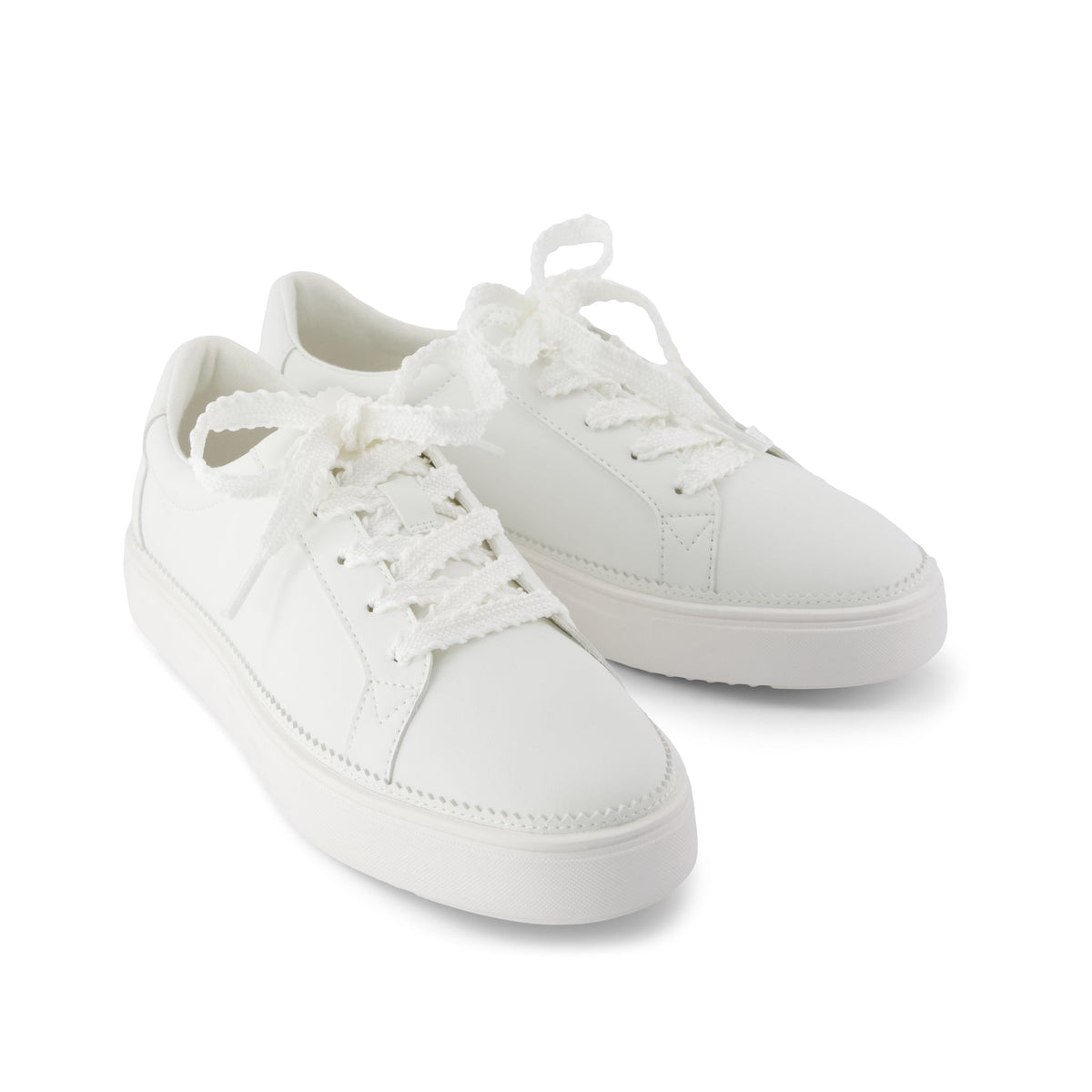 Womens Izzy Lace-Up Sneaker White Faux Leather - sneakers - view 3