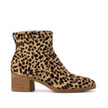 Womens Delilah Heeled Boot Brown Sugar Leopard Print Hair Leather - boots