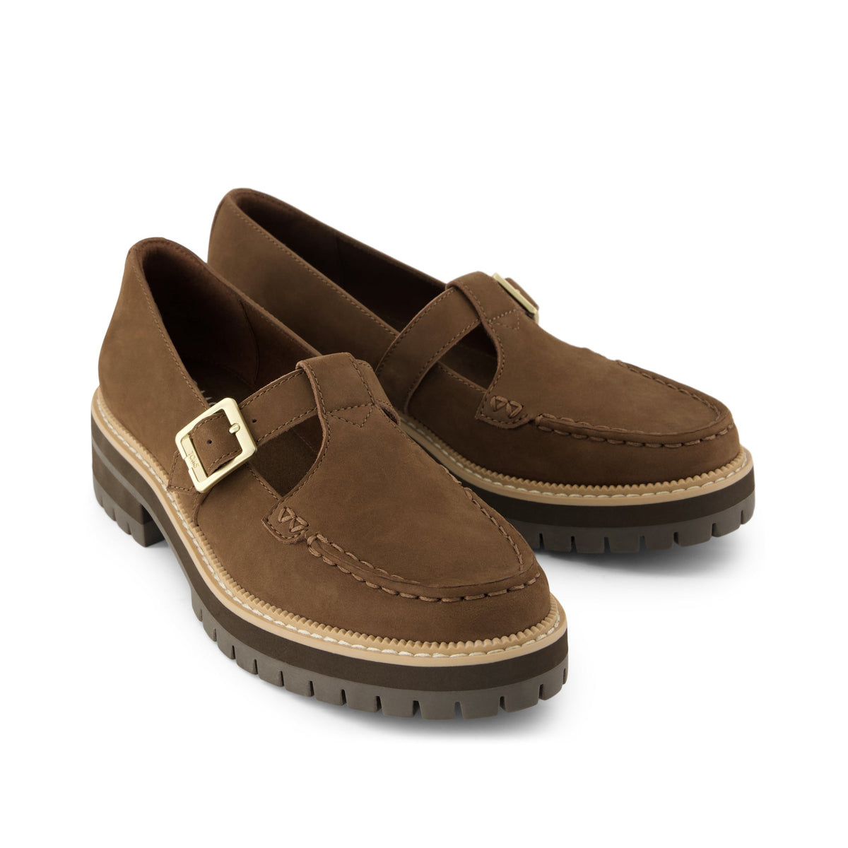 Womens Cara Mary Jane Loafer Hot Cocoa Nubuck Leather - loafers - view 3