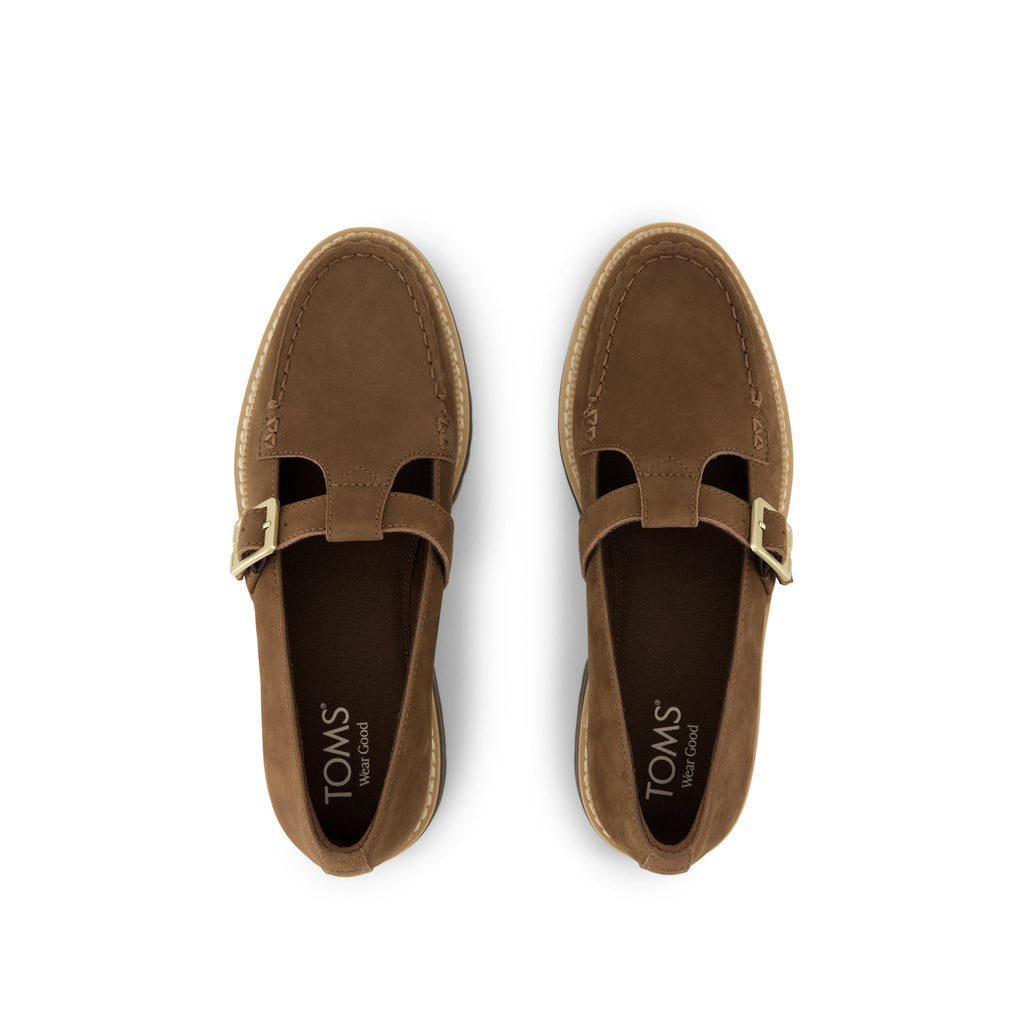 Womens Cara Mary Jane Loafer Hot Cocoa Nubuck Leather - loafers - view 6