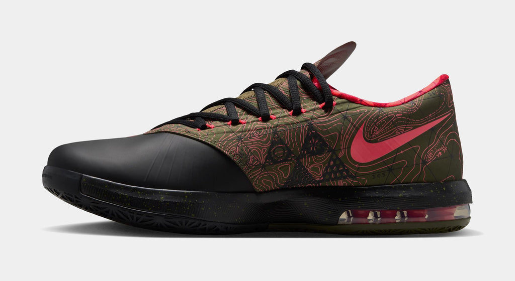 KD 6 Meteorology Black and Medium Olive Mens Basketball Shoes (Black/Atomic Red/Medium Olive/Noble Red) - sneakers - view 3
