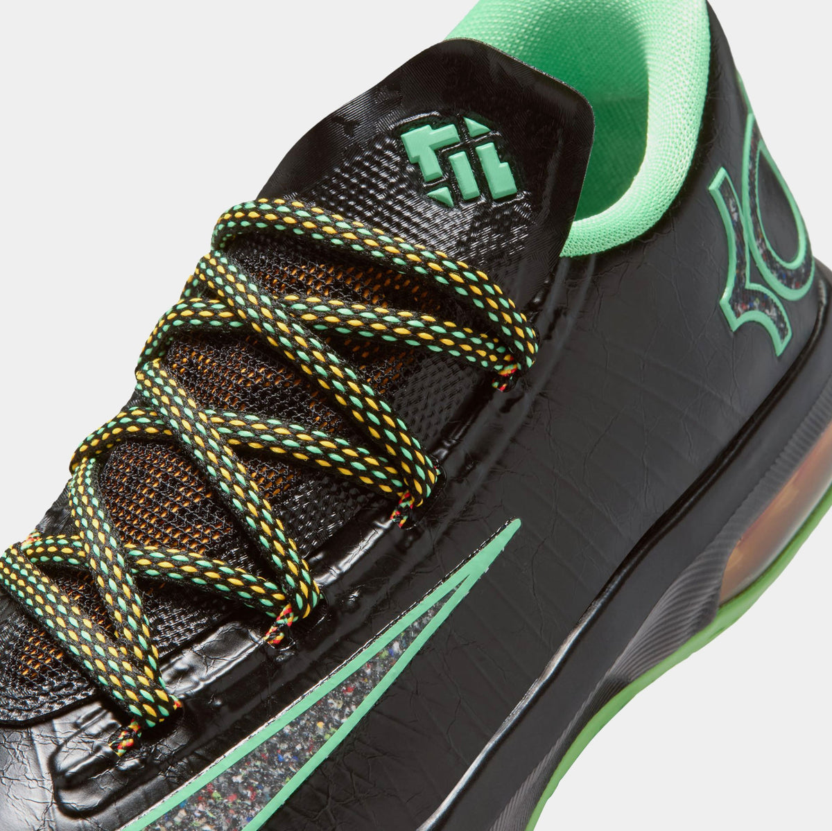 Zoom KD 6 Night Vision Grade School Basketball Shoes (Black/Multicolor/Light Lucid Green) Free Shipping - sneakers - view 5