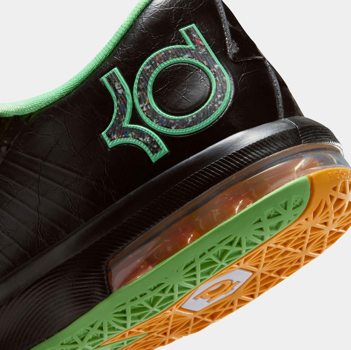 Zoom KD 6 Night Vision Grade School Basketball Shoes (Black/Multicolor/Light Lucid Green) Free Shipping - sneakers - view 6