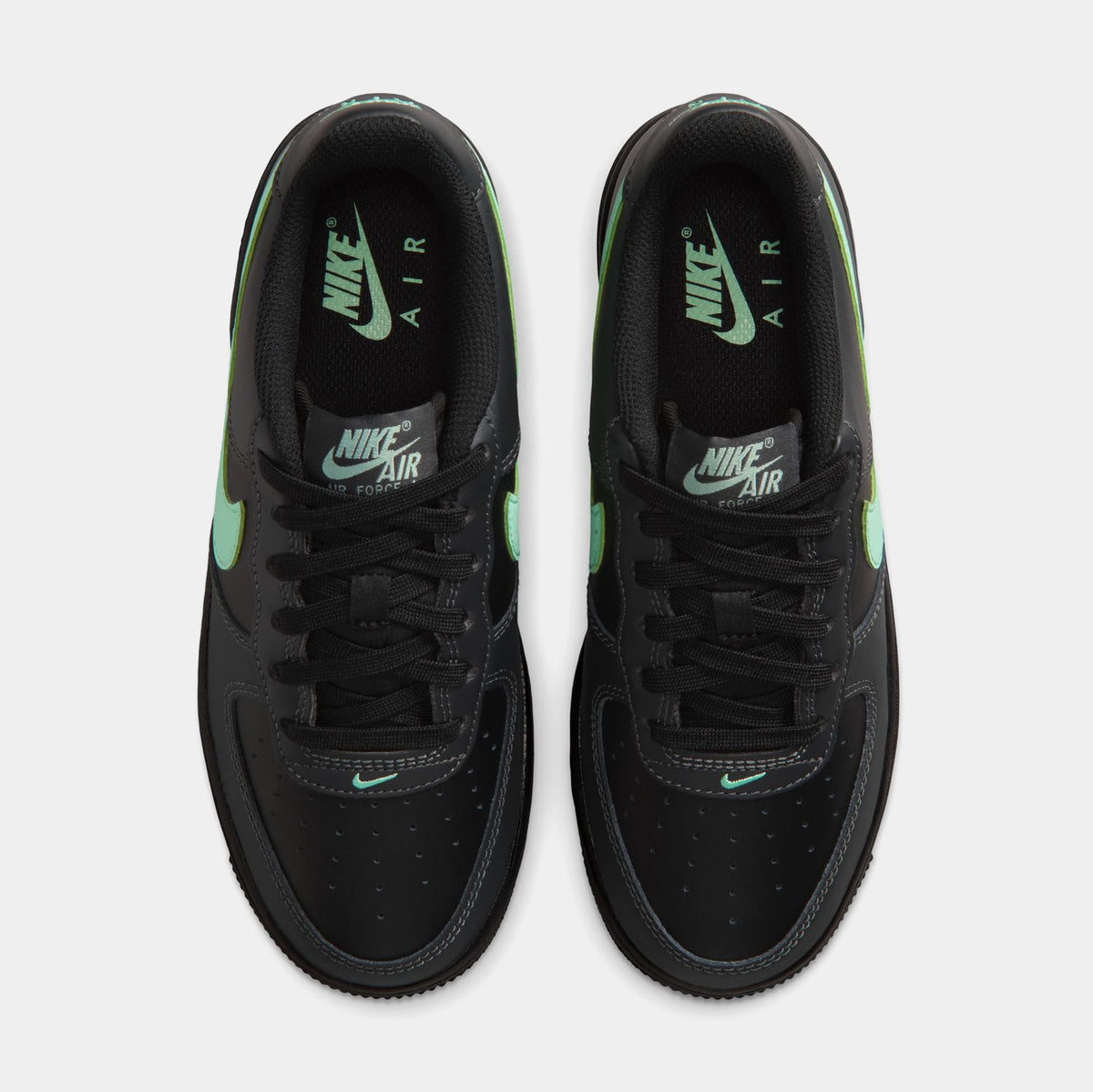 Air Force 1 Grade School Lifestyle Shoes (Black/Arctic Green/Anthracite) - sneakers - view 2