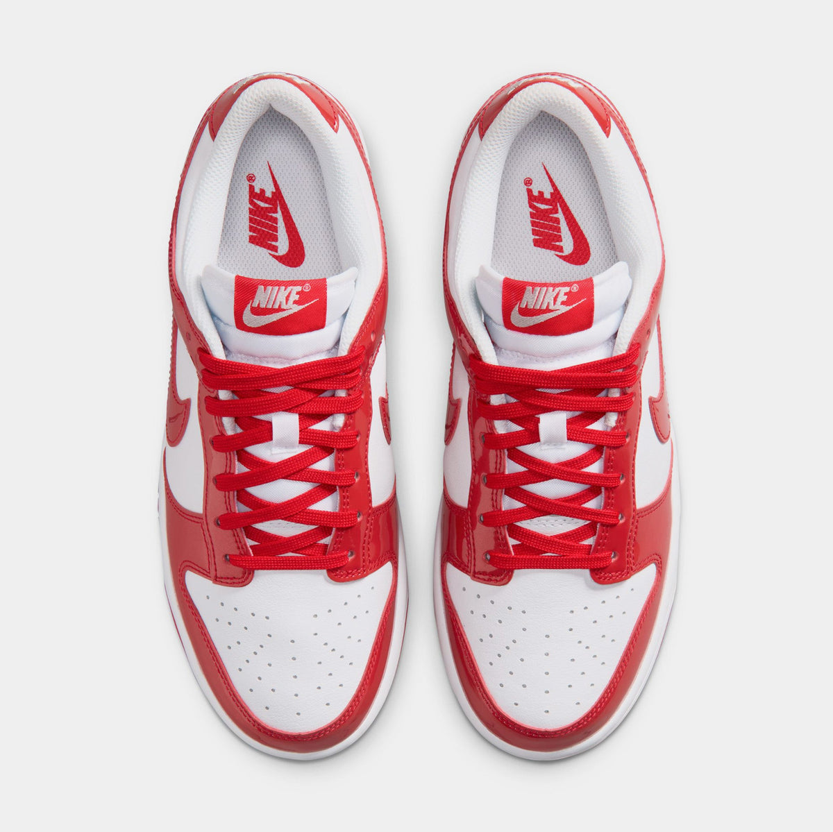 Dunk Low SE Patent Leather Mens Lifestyle Shoes (White/University Red) - sneakers - view 2
