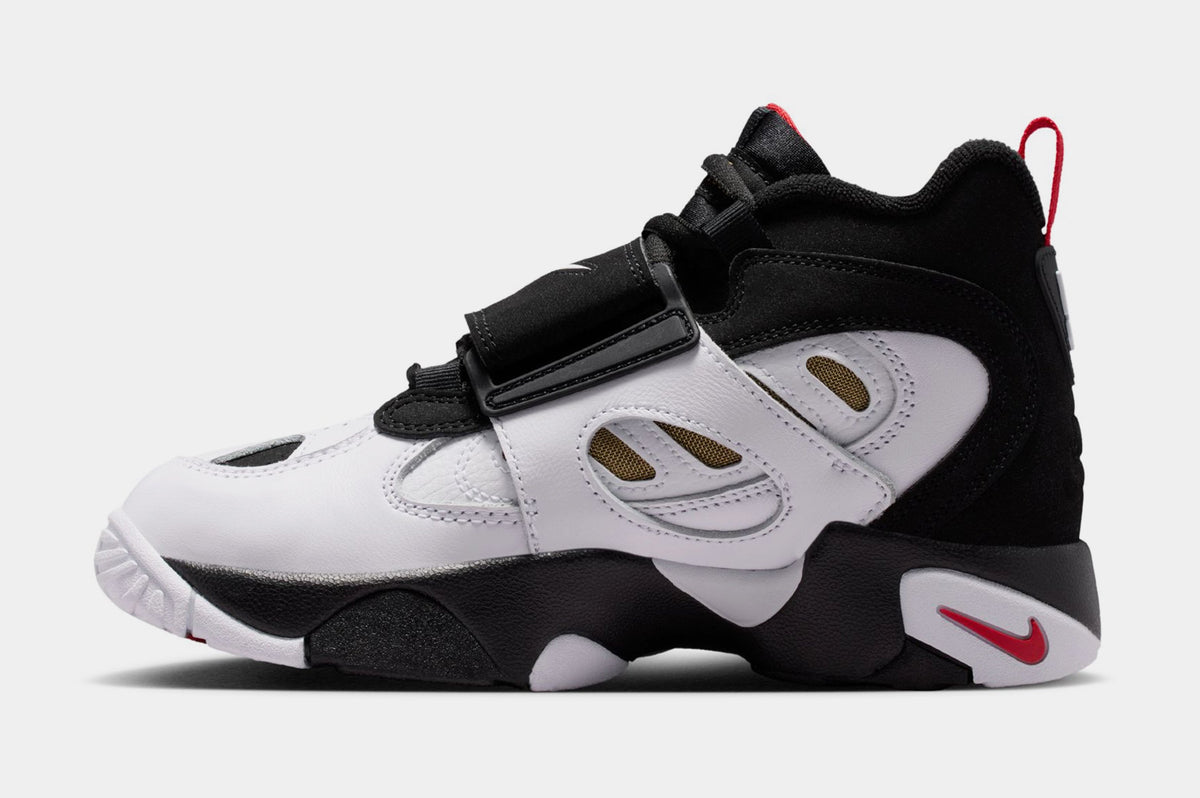 Air Diamond Turf II Grade School Basketball Shoes (Black/White/Fire Red/Metallic Gold) - sneakers - view 3