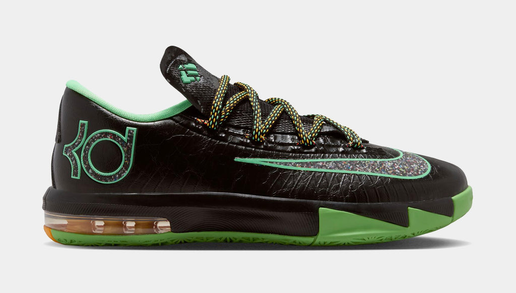 Zoom KD 6 Night Vision Grade School Basketball Shoes (Black/Multicolor/Light Lucid Green) Free Shipping - sneakers