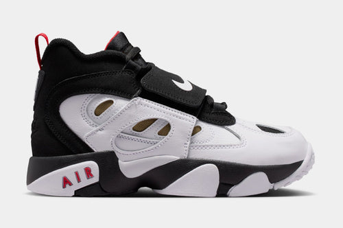 Air Diamond Turf II Grade School Basketball Shoes (Black/White/Fire Red/Metallic Gold) - sneakers